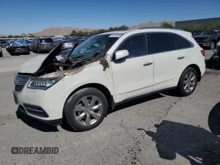2014 Acura MDX Advance z VIN 5FRYD4H85EB031101, wystawiony jako Copart lot #61410285 z przebiegiem Nie podano mil oraz Szkoda całkowita • Salvage title. Historia ofert i sprzedaży dostępna na DreamBid. Obrazek 1.
