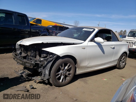 2009 BMW 1 Series 128i with VIN WBAUN13589VH81608, listed as a Copart auction lot 47283005 with 65,158 mi miles and Salvage Title. Bid and sale history available at carsss.com. Image 1.