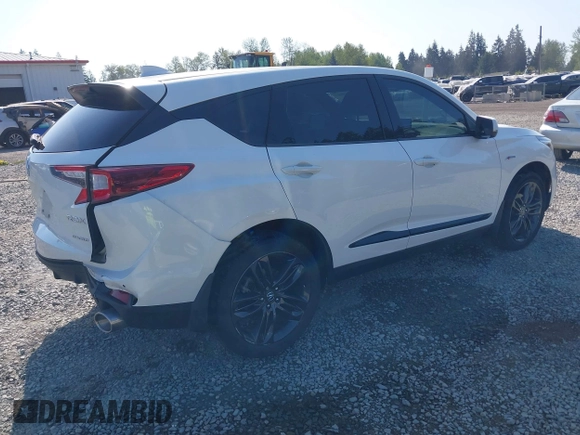 2020 Acura RDX w/A-Spec Pkg with VIN 5J8TC2H61LL013353, listed as a IAAI auction lot 42108607 with 52,481 mi miles. Bid and sale history available at carsss.com. Image 4.