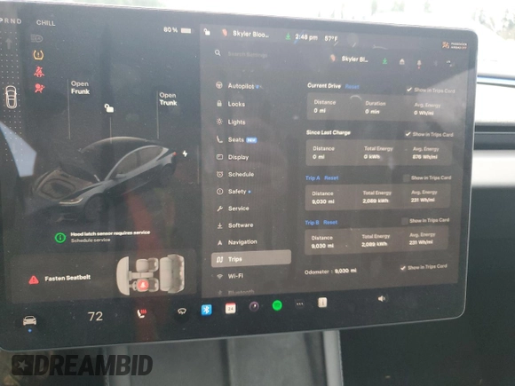 2024 Tesla Model 3 with VIN 5YJ3E1EA4RF730871, listed as a Copart auction lot 49066165 with 9,030 mi miles and Salvage Title. Bid and sale history available at carsss.com. Image 9.