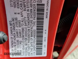 2020 Honda Civic Sedan Touring with VIN 2HGFC1F91LH683003, listed as a Copart auction lot 53839085 with 34,999 mi miles and Salvage Title. Bid and sale history available at carsss.com. Image 12.