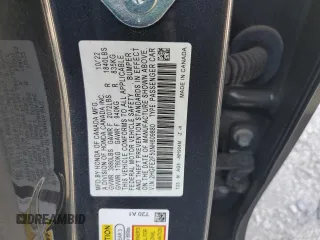 2022 Honda Civic Sport z VIN 2HGFE2F50NH609880, wystawiony jako Copart lot #53823285 z przebiegiem 52 720 mil mil oraz Szkoda całkowita • Salvage title. Historia ofert i sprzedaży dostępna na DreamBid. Obrazek 12.