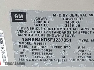 2015 Chevrolet Traverse LTZ z VIN 1GNKRJKD6FJ237851, wystawiony jako IAAI lot #41847524 z przebiegiem 84 809 mil mil oraz . Historia ofert i sprzedaży dostępna na DreamBid. Obrazek 9.