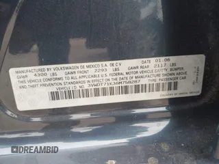 2006 Volkswagen Jetta 1.9L TDI with VIN 3VWDT71K36M758287, listed as a IAAI auction lot 42245403 with 230,536 mi miles and . Bid and sale history available at DreamBid. Image 9.