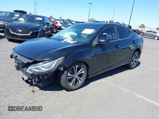 2020 Nissan Sentra SV with VIN 3N1AB8CV2LY220192, listed as a IAAI auction lot 41674675 with 37,621 mi miles. Bid and sale history available at carsss.com. Image 2.