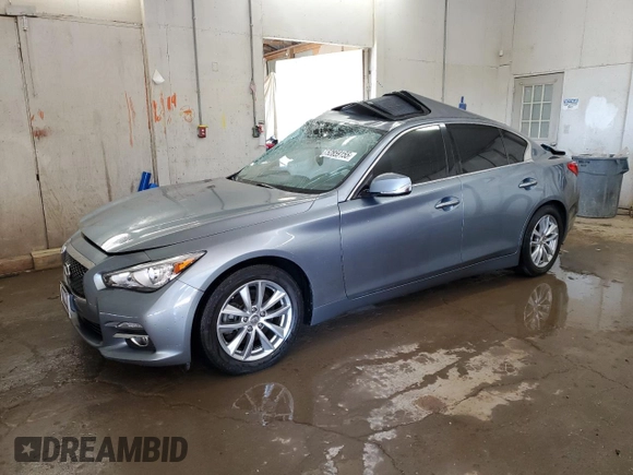 2017 Infiniti Q50 Premium with VIN JN1EV7AR3HM832971, listed as a Copart auction lot 52859155 with 160,070 mi miles and Salvage Title. Bid and sale history available at DreamBid. Image 1.