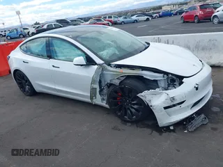 2022 Tesla Model 3 Performance with VIN 5YJ3E1EC6NF111958, listed as a IAAI auction lot 41583972 with 28,431 mi miles and . Bid and sale history available at DreamBid. Image 1.