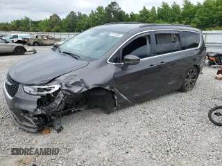 2021 Chrysler Pacifica Touring with VIN 2C4RC1FGXMR550164, listed as a Copart auction lot 57297585 with 10,222 mi miles and Salvage title. Bid and sale history available at DreamBid. Image 1.