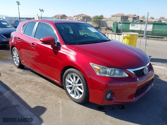2011 Lexus CT 200h with VIN JTHKD5BHXB2012448, listed as a IAAI auction lot 41457703 with 169,552 mi miles. Bid and sale history available at carsss.com. Image 1.