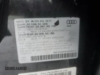 2013 Audi Q5 Premium with VIN WA1CFAFP6DA078315, listed as a Copart auction lot 44717025 with 124,784 mi miles and Non repairable. Bid and sale history available at DreamBid. Image 15.