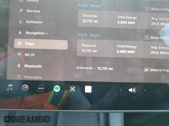 2022 Tesla Model Y Performance with VIN 7SAYGDEF3NF384161, listed as a Copart auction lot 59989145 with 12,731 mi miles and Salvage title. Bid and sale history available at DreamBid. Image 9.