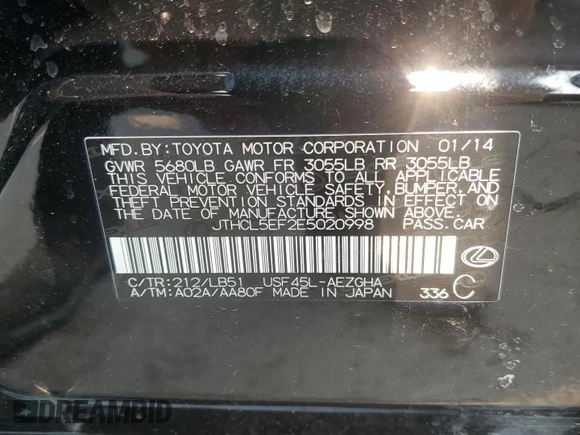 2014 Lexus LS 460 z VIN JTHCL5EF2E5020998, wystawiony jako Copart lot #60233005 z przebiegiem 109 061 mil mil oraz Szkoda całkowita • Salvage title. Historia ofert i sprzedaży dostępna na DreamBid. Obrazek 12.