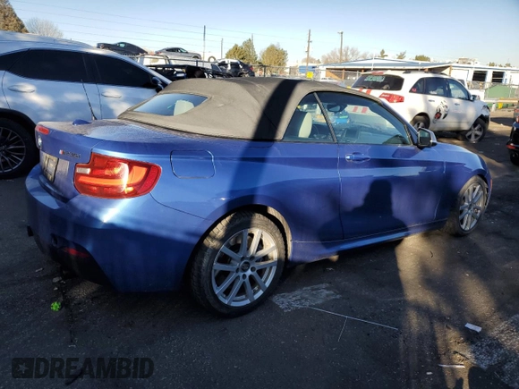2016 BMW 2 Series M235i with VIN WBA1M1C53GV578545, listed as a Copart auction lot 83549824 with 75,275 mi miles and Salvage Title. Bid and sale history available at carsss.com. Image 3.