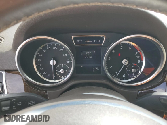 2013 Mercedes-Benz M ML 350 with VIN 4JGDA5HB0DA265675, listed as a Copart auction lot 45661555 with 108,947 mi miles and Salvage Title. Bid and sale history available at carsss.com. Image 9.