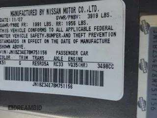 2008 Nissan 350Z Touring z VIN JN1BZ34E78M751156, wystawiony jako Copart lot #49446005 z przebiegiem 55 675 mil mil oraz Szkoda całkowita • Salvage title. Historia ofert i sprzedaży dostępna na DreamBid. Obrazek 12.