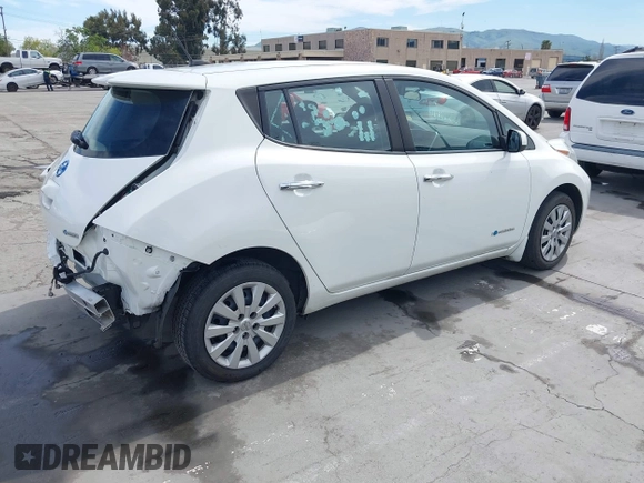2015 Nissan LEAF S with VIN 1N4AZ0CP4FC326903, listed as a IAAI auction lot 42009732 with 109,794 mi miles. Bid and sale history available at carsss.com. Image 4.