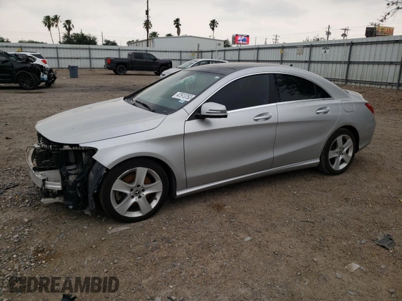2018 Mercedes-Benz CLA with VIN WDDSJ4EB2JN570731, listed as a Copart auction lot 47513753 with 38,741 mi miles. Bid and sale history available at carsss.com. Image 1.