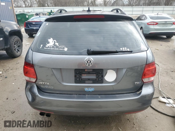 2014 Volkswagen Jetta SportWagen TDI w/Sunroof & Nav with VIN 3VWPL7AJ5EM601492, listed as a Copart auction lot 53085425 with 143,881 mi miles and Non Repairable. Bid and sale history available at carsss.com. Image 6.
