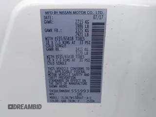2017 Infiniti QX60 with VIN 5N1DL0MN8HC555993, listed as a IAAI auction lot 41588633 with 131,287 mi miles. Bid and sale history available at carsss.com. Image 9.
