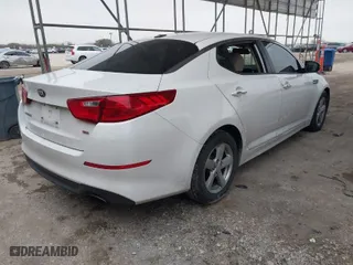 2015 Kia Optima LX with VIN KNAGM4A76F5555209, listed as a IAAI auction lot 41593436 with 94,774 mi miles. Bid and sale history available at carsss.com. Image 4.