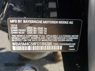2015 BMW 5 Series 535i Gran Turismo xDrive with VIN WBA5M4C58FD184286, listed as a Copart auction lot 54272505 with 123,618 mi miles and Salvage Title. Bid and sale history available at carsss.com. Image 12.