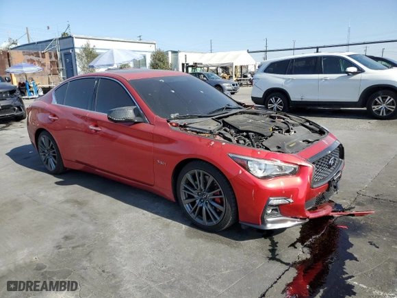 2020 Infiniti Q50 RED SPORT 400 with VIN JN1FV7AP3LM630210, listed as a Copart auction lot 41796535 with NaN miles and Salvage Title. Bid and sale history available at carsss.com. Image 4.