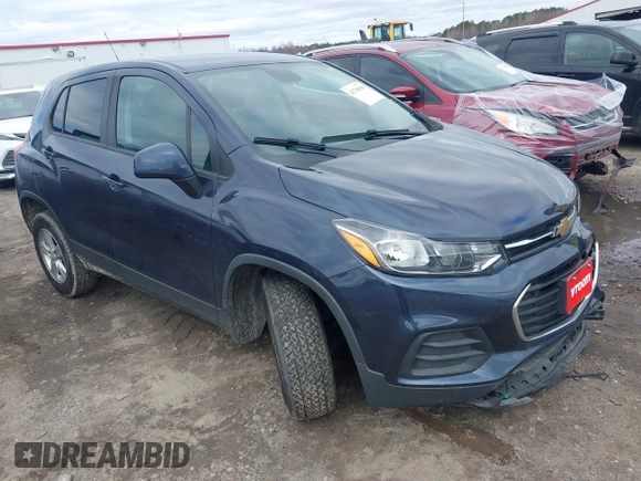 2019 Chevrolet Trax LS with VIN 3GNCJNSB4KL270755, listed as a IAAI auction lot 41738365 with 90,750 mi miles and . Bid and sale history available at DreamBid. Image 1.