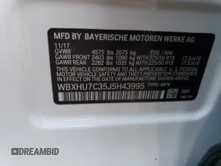 2018 BMW X1 sDrive28i with VIN WBXHU7C35J5H43995, listed as a Copart auction lot 71650602 with 80,437 mi miles. Bid and sale history available at carsss.com. Image 13.