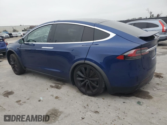 2020 Tesla Model X Long Range with VIN 5YJXCBE2XLF250234, listed as a Copart auction lot 42236365 with 63,401 mi miles and Non Repairable. Bid and sale history available at carsss.com. Image 2.