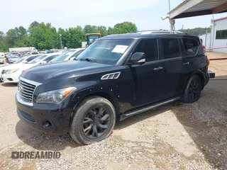 2012 Infiniti QX56 7-passenger with VIN JN8AZ2NEXC9015233, listed as a IAAI auction lot 42228817 with 110,020 mi miles and . Bid and sale history available at DreamBid. Image 2.