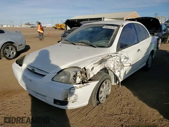 2003 Kia Rio with VIN KNADC125336223641, listed as a Copart auction lot 86651574 with 181,671 mi miles and Salvage Title. Bid and sale history available at carsss.com. Image 11.