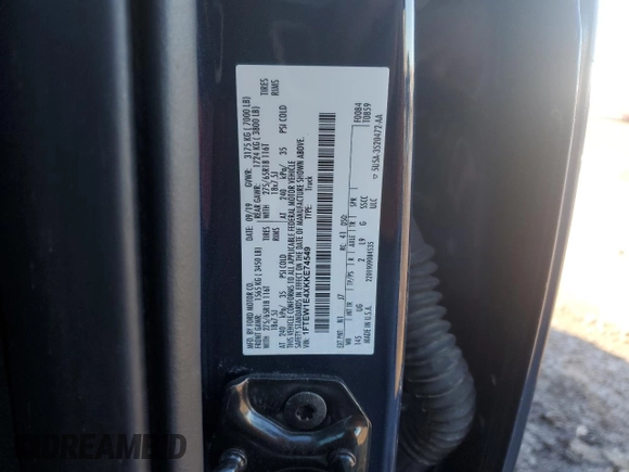 2019 Ford F-150 XL with VIN 1FTEW1E4XKKE74549, listed as a Copart auction lot 49773465 with 73,651 mi miles and Salvage Title. Bid and sale history available at carsss.com. Image 15.