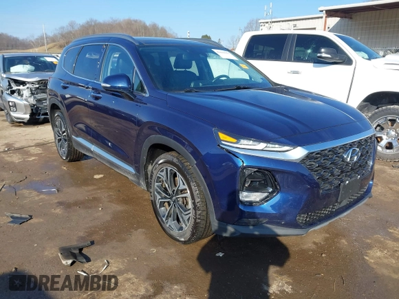 2019 Hyundai Santa Fe Ultimate with VIN 5NMS5CAA6KH117104, listed as a IAAI auction lot 41639157 with 75,507 mi miles and . Bid and sale history available at DreamBid. Image 1.