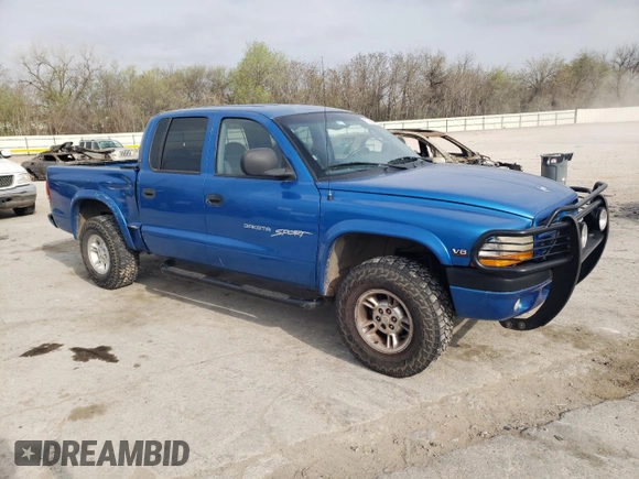 2000 Dodge Dakota Sport with VIN 1B7GG2AN0YS699193, listed as a Copart auction lot 51438325 with 127,106 mi miles and Salvage Title. Bid and sale history available at carsss.com. Image 4.