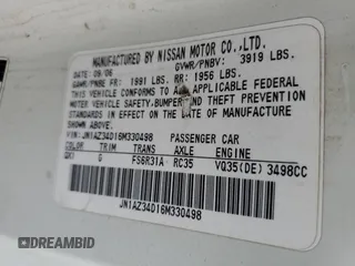 2006 Nissan 350Z Touring z VIN JN1AZ34D16M330498, wystawiony jako Copart lot #55139485 z przebiegiem 163 652 mil mil oraz Szkoda całkowita • Salvage title. Historia ofert i sprzedaży dostępna na DreamBid. Obrazek 12.