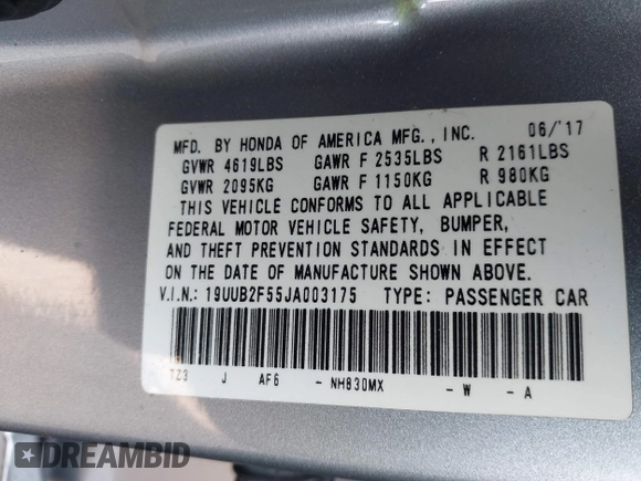 2018 Acura TLX Technology z VIN 19UUB2F55JA003175, wystawiony jako IAAI lot #42448852 z przebiegiem 54 875 mil mil oraz . Historia ofert i sprzedaży dostępna na DreamBid. Obrazek 9.