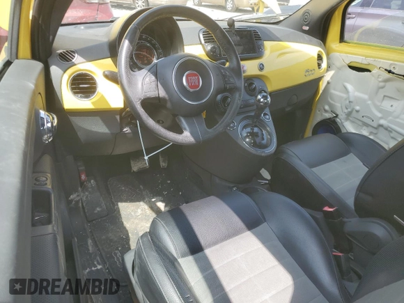 2013 FIAT 500 Sport with VIN 3C3CFFBR2DT739877, listed as a Copart auction lot 50648455 with 71,494 mi miles and Salvage Title. Bid and sale history available at carsss.com. Image 8.