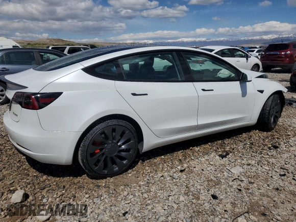 2023 Tesla Model 3 Performance z VIN 5YJ3E1EC1PF706879, wystawiony jako Copart lot #53369295 z przebiegiem 15 825 mil mil oraz Szkoda całkowita • Salvage title. Historia ofert i sprzedaży dostępna na DreamBid. Obrazek 3.