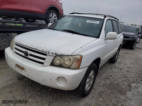 2002 Toyota Highlander with VIN JTEGF21A220035055, listed as a Copart auction lot 81856254 with 182,583 mi miles and Clean Title. Bid and sale history available at carsss.com. Image 1.