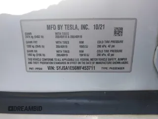 2021 Tesla Model S Long Range with VIN 5YJSA1E56MF453711, listed as a IAAI auction lot 41467603 with 115,634 mi miles and . Bid and sale history available at DreamBid. Image 9.