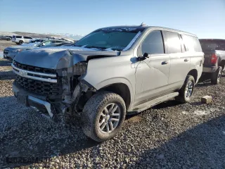2023 Chevrolet Tahoe Commercial with VIN 1GNSKLED0PR270133, listed as a Copart auction lot 48582405 with 45,764 mi miles and Salvage Title. Bid and sale history available at carsss.com. Image 1.