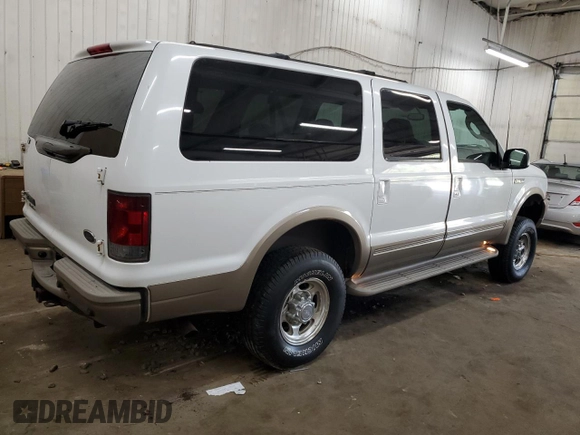 2003 Ford Excursion Eddie Bauer z VIN 1FMNU45S03EB25000, wystawiony jako Copart lot #78908554 z przebiegiem 110 284 mil mil oraz Szkoda całkowita • Salvage title. Historia ofert i sprzedaży dostępna na DreamBid. Obrazek 3.
