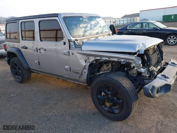 2018 Jeep Wrangler Unlimited Sport S with VIN 1C4HJXDG1JW183052, listed as a IAAI auction lot 41372557 with 56,076 mi miles. Bid and sale history available at carsss.com. Image 1.