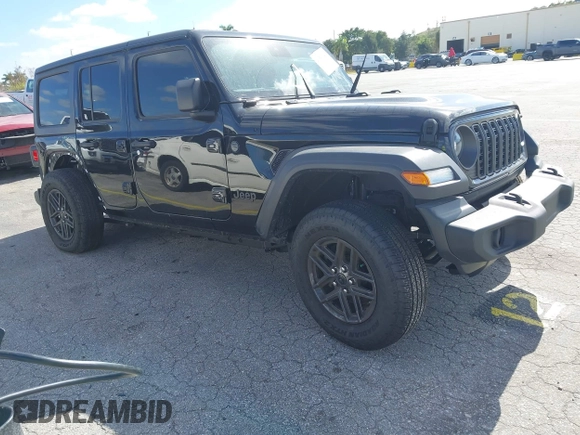 2024 Jeep Wrangler Sport S with VIN 1C4PJXDG7RW325735, listed as a IAAI auction lot 41309348 with 3,577 mi miles and . Bid and sale history available at DreamBid. Image 1.