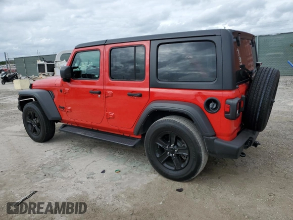 2022 Jeep Wrangler Unlimited Sport S with VIN 1C4HJXDG5NW200568, listed as a Copart auction lot 84410364 with 27,481 mi miles and Salvage Title. Bid and sale history available at carsss.com. Image 2.