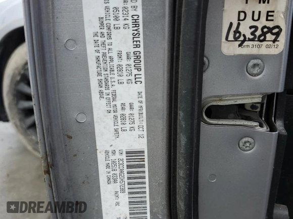2013 Chrysler 300 z VIN 2C3CCAAG2DH572389, wystawiony jako Copart lot #47327315 z przebiegiem 144 262 mil mil oraz Szkoda całkowita • Salvage title. Historia ofert i sprzedaży dostępna na DreamBid. Obrazek 15.