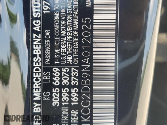 2022 Mercedes-Benz EQS with VIN W1KCG2DB9NA012025, listed as a Copart auction lot 67761574 with 23,982 mi miles and Salvage Title. Bid and sale history available at carsss.com. Image 13.