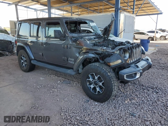 2019 Jeep Wrangler Unlimited Sahara with VIN 1C4HJXENXKW617130, listed as a Copart auction lot 47091255 with Not provided miles and Salvage title. Bid and sale history available at DreamBid. Image 4.