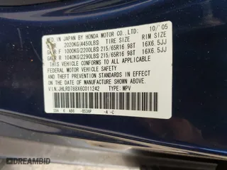 2006 Honda CR-V EX with VIN JHLRD788X6C011242, listed as a IAAI auction lot 41714756 with 199,074 mi miles. Bid and sale history available at carsss.com. Image 9.