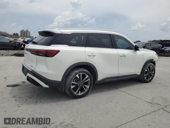 2023 Infiniti QX60 Luxe z VIN 5N1DL1FR4PC353091, wystawiony jako Copart lot #64525105 z przebiegiem Nie podano mil oraz Szkoda całkowita • Salvage title. Historia ofert i sprzedaży dostępna na DreamBid. Obrazek 3.